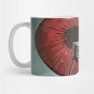 Girl with red umbrella Mug